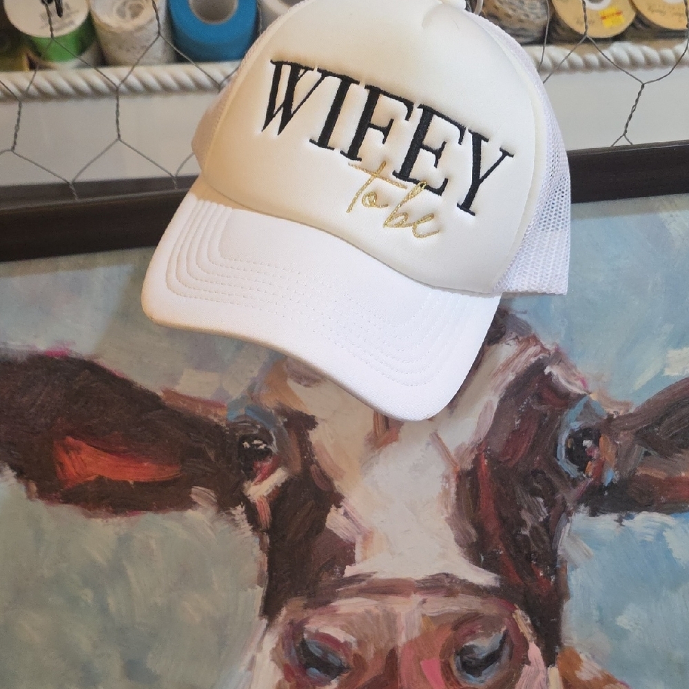 Elegant Wifey To Be Cap in White and Gold